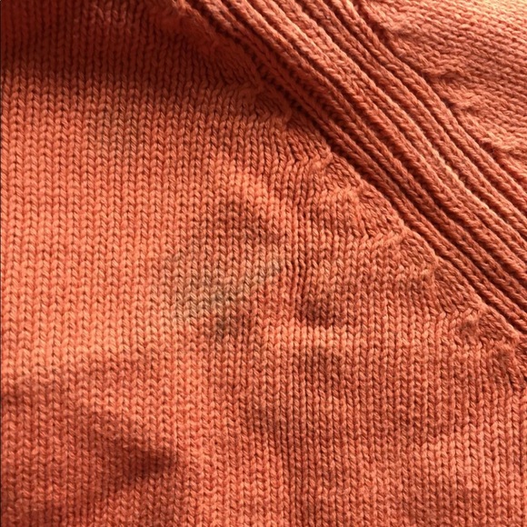 VTG Bill Blass Men Sweater Chunky Medium Orange Cotton Half Zip Long Sleeve - Picture 9 of 13